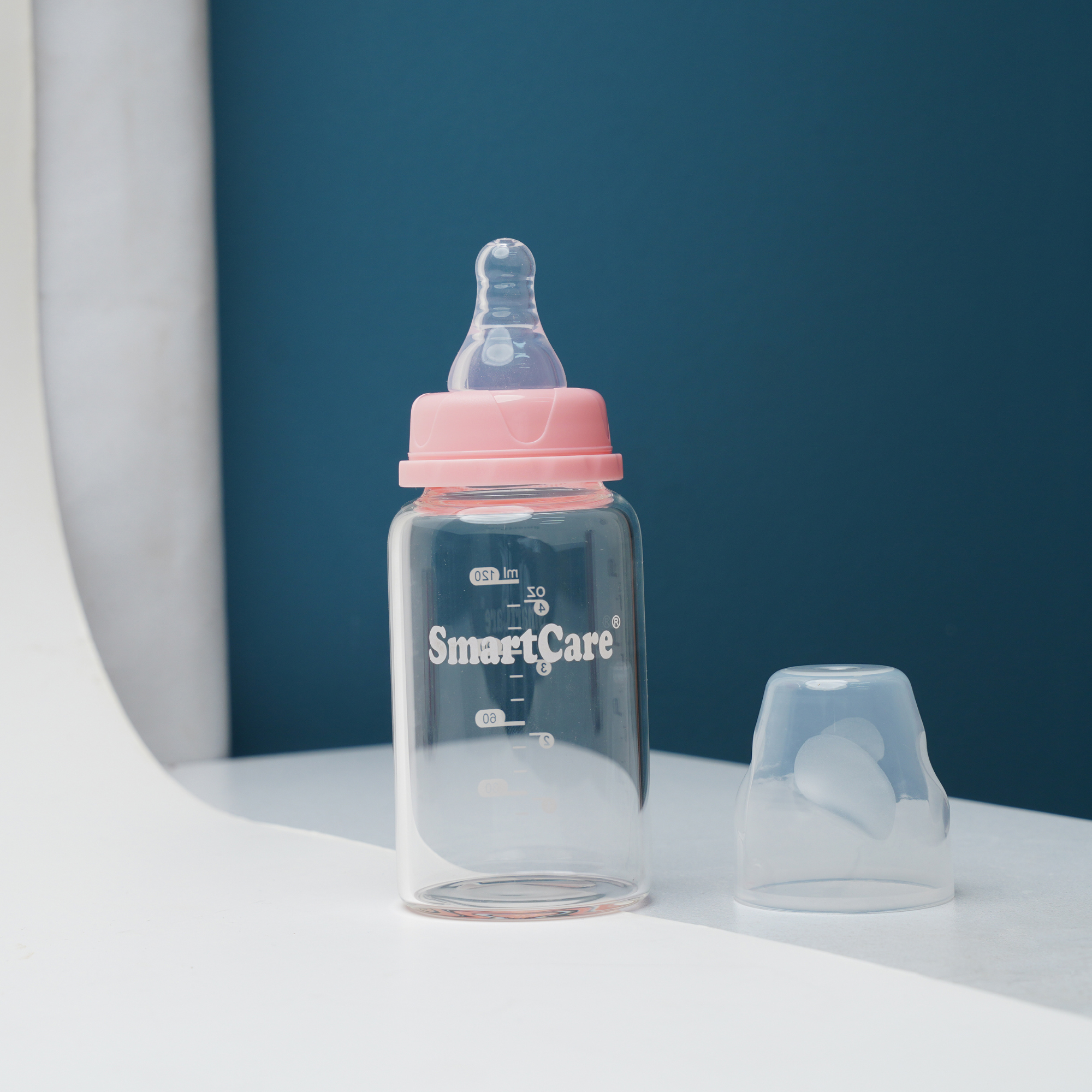 Smart Care Borosilicate Baby Feeding Bottle (120ml) Glass