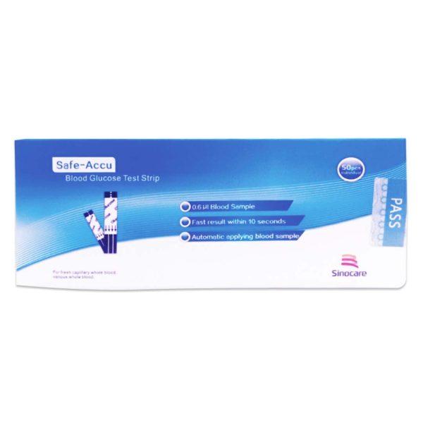 Safe-Accu Sinocare Blood Gluco Strips in foil pack (50pcs)