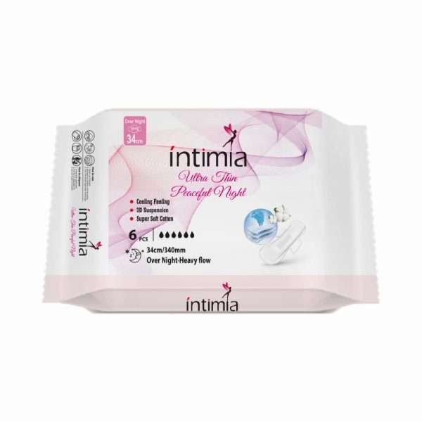 Intimia Sanitery Napkin Peaceful Night (Heavy Flow) Size : XL (340 MM )